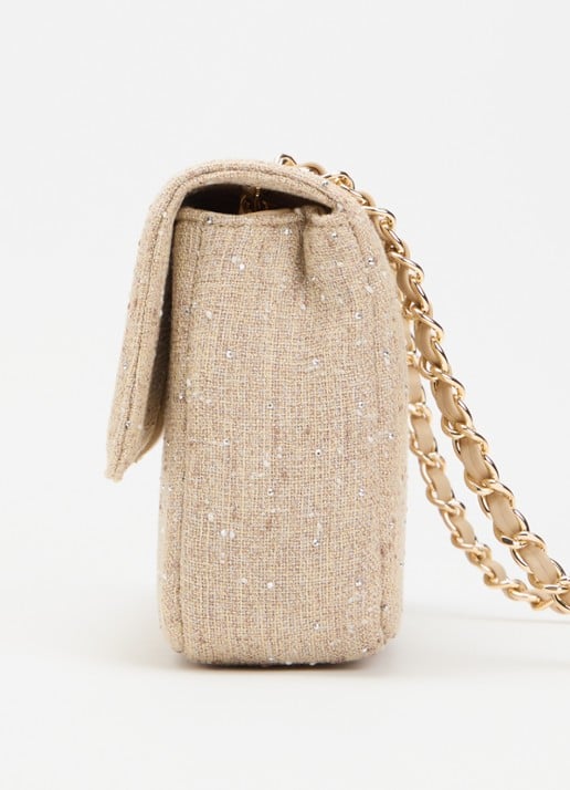 NIKKIE Ann Shiny crossbodytas met strass - detail 2 beige