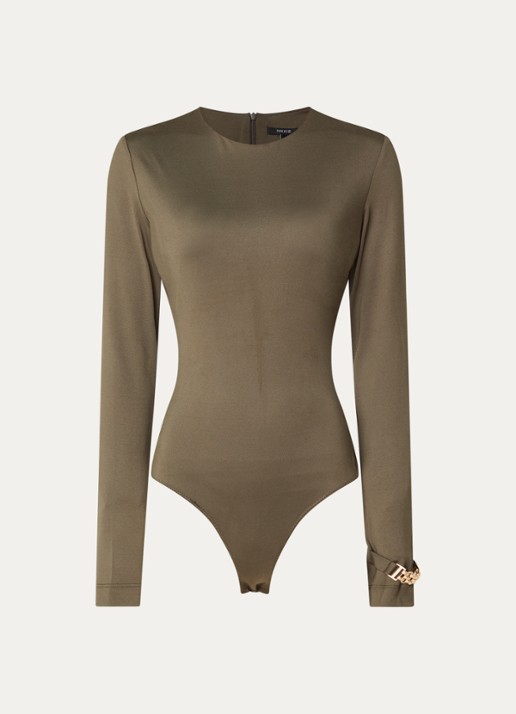 NIKKIE Annabel body met ronde hals - voorkant 3 bronsgroen