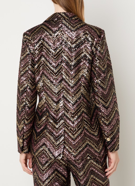 NIKKIE Annelies double-breasted blazer met pailletten  - achterkant 3 oudroze