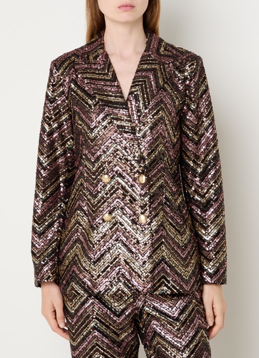 NIKKIE Annelies double-breasted blazer met pailletten