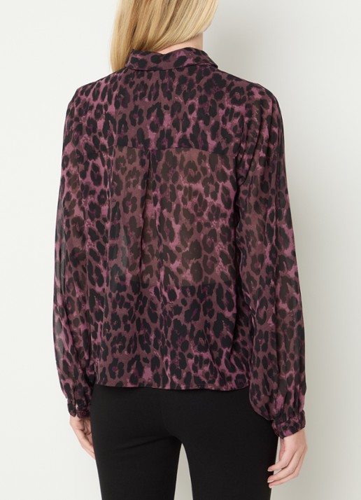NIKKIE Arabella blouse met panterprint - achterkant 4 rood