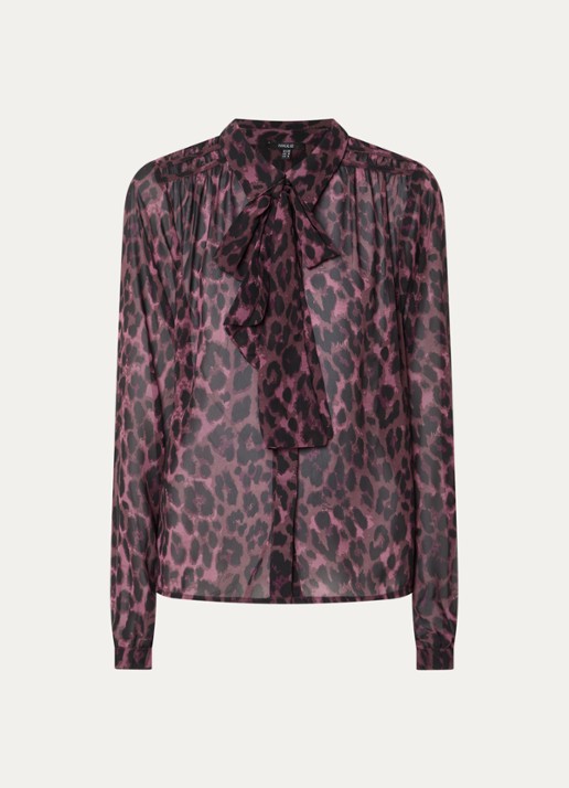 NIKKIE Arabella blouse met panterprint - voorkant rood
