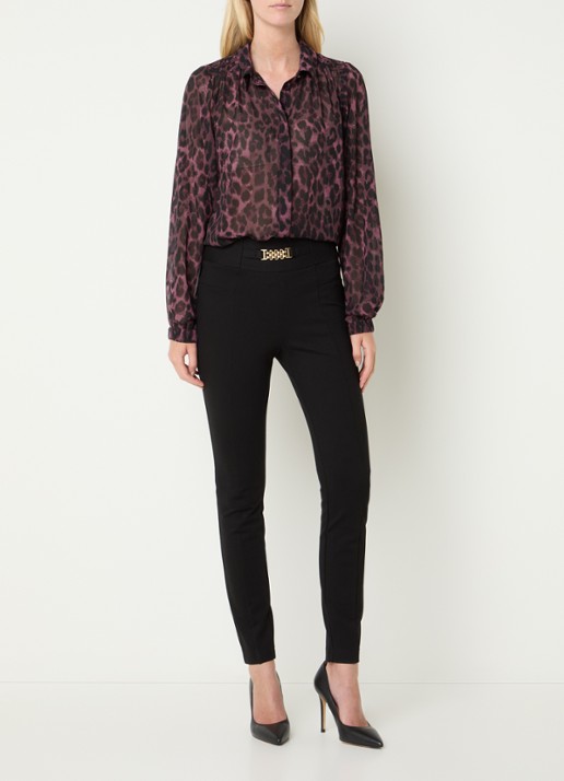 NIKKIE Arabella blouse met panterprint - voorkant 2 rood