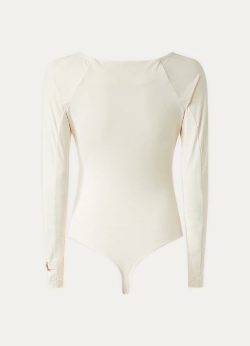 NIKKIE Ariela body met V-hals - achterkant 4 gebroken wit