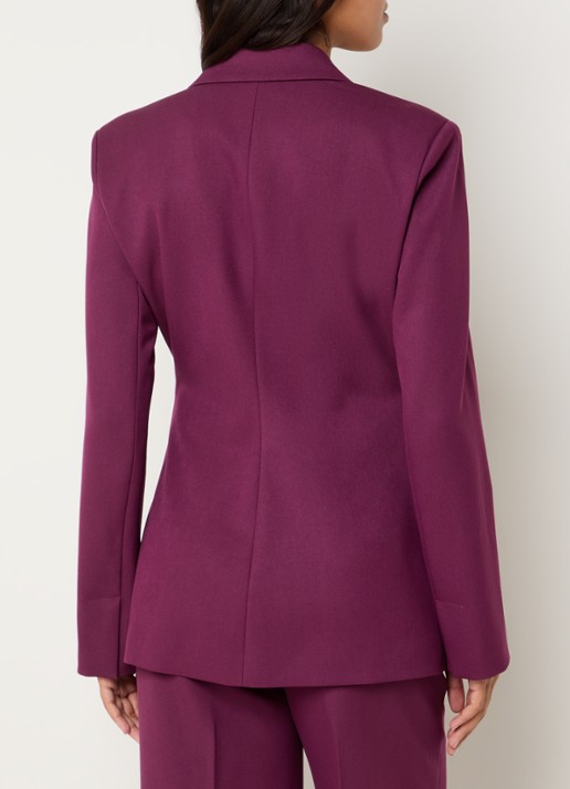 NIKKIE Ashira double-breasted blazer met schoudervulling - achterkant 4 aubergine