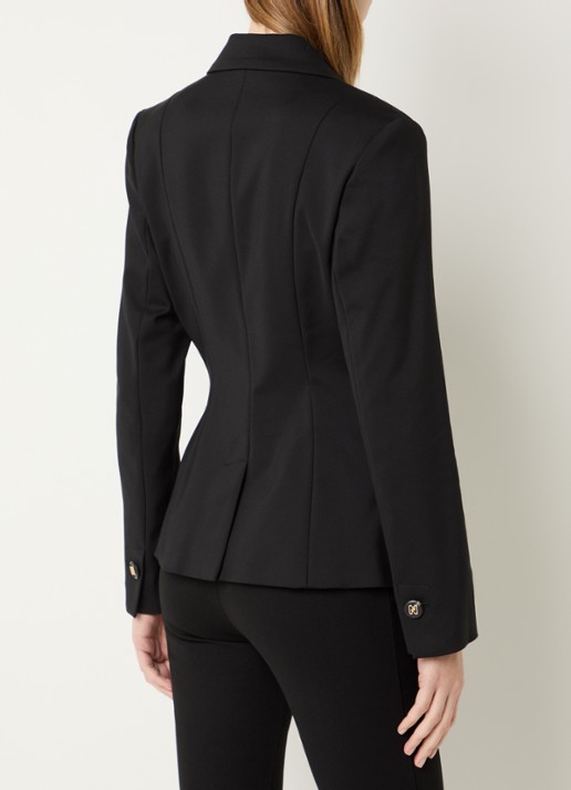NIKKIE Ayden high waist flared fit pantalon met paspelzakken - achterkant zwart