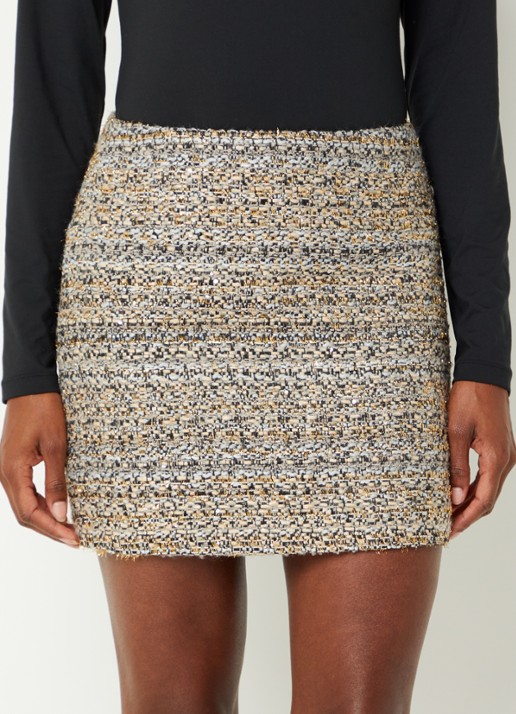 NIKKIE Azaria mini rok met strass - detail goud