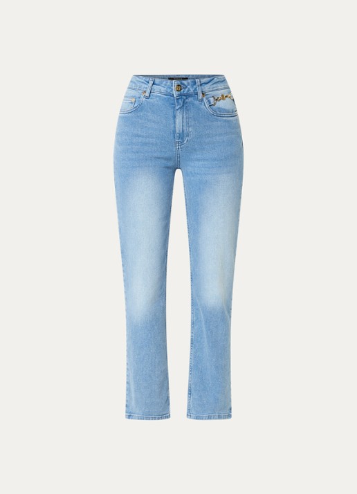 NIKKIE Bibi high waist cropped straight leg jeans met lichte wassing