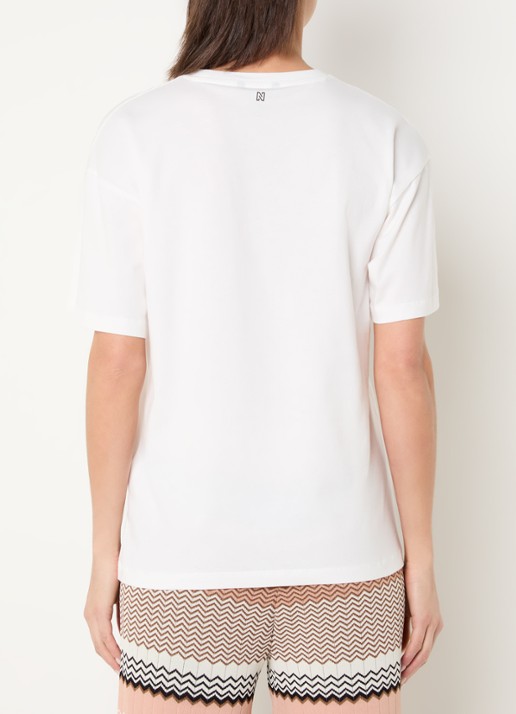 NIKKIE Chain T-shirt met print - achterkant 4 perzikroze
