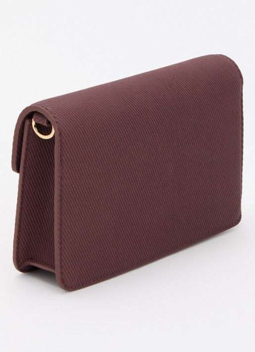 NIKKIE Daxing clutch met logo en afneembare schouderriem - achterkant bordeauxrood