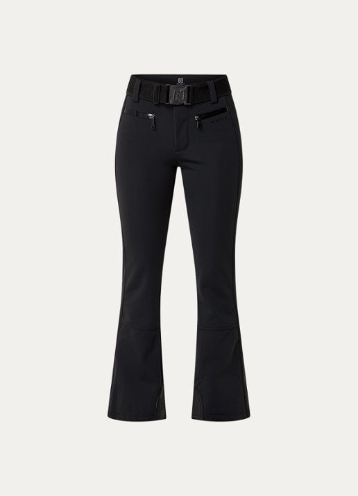 NIKKIE Grace high waist flared fit skibroek met ceintuur - voorkant zwart