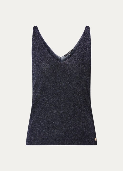 NIKKIE Indio top met strass - voorkant 2 donkerblauw