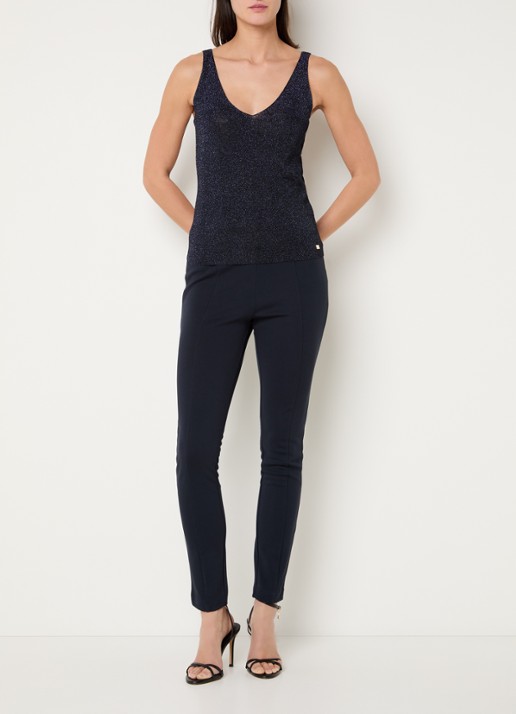 NIKKIE Indio top met strass - voorkant 3 donkerblauw