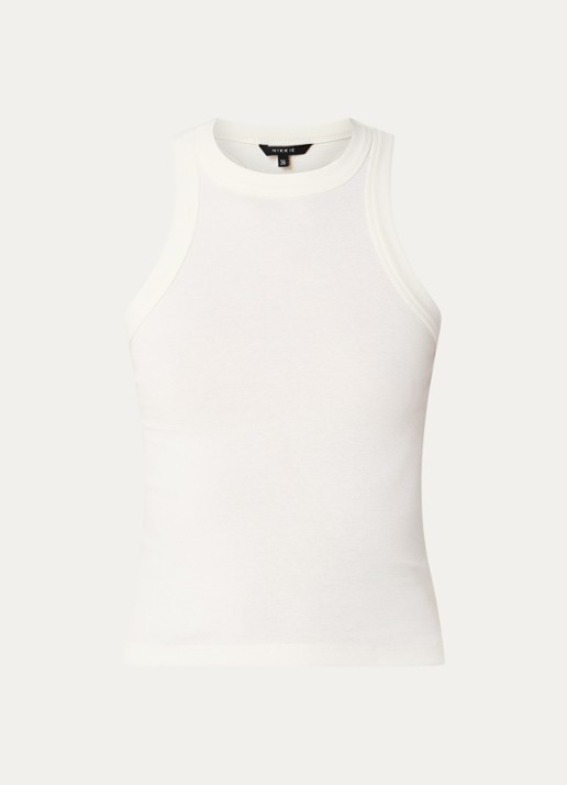 NIKKIE Irece tanktop met ronde hals  - voorkant gebroken wit