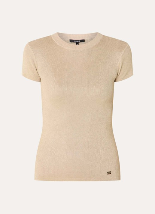NIKKIE Jofli top met lurex en stretch - voorkant 3 goud