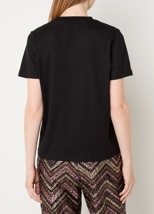 NIKKIE N Chains T-shirt met logo - achterkant 2 zwart