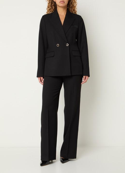 NIKKIE Oakland double-breasted blazer met schoudervulling en klepzakken - voorkant 3 zwart