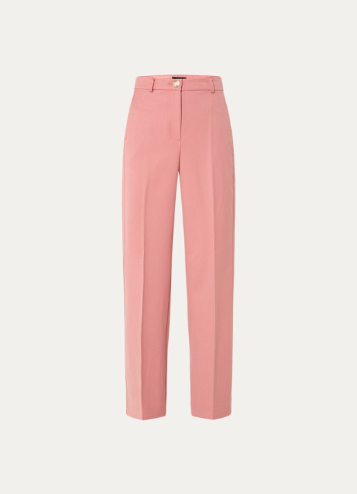 NIKKIE Oakland high waist straight fit pantalon met persplooi - voorkant abrikoos