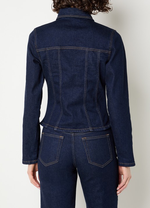 NIKKIE Obra blouse van denim - achterkant 3 indigo