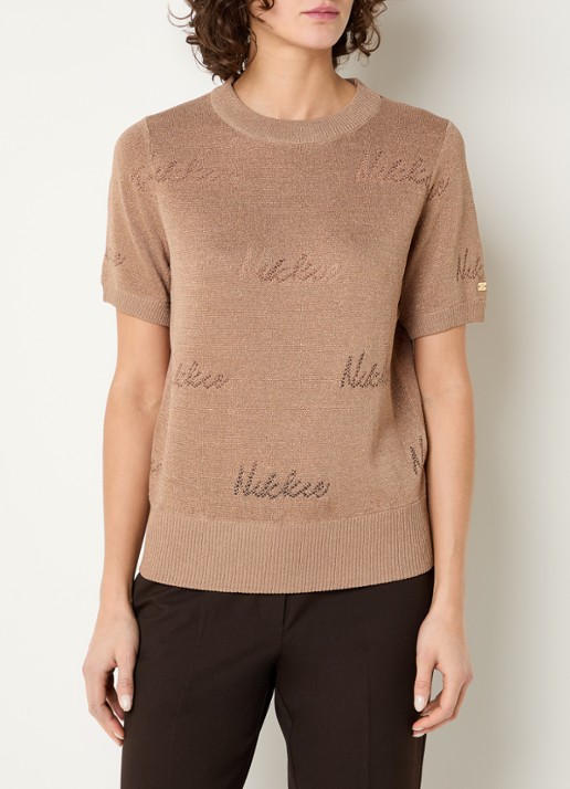 NIKKIE Omarah top met lurex en logo