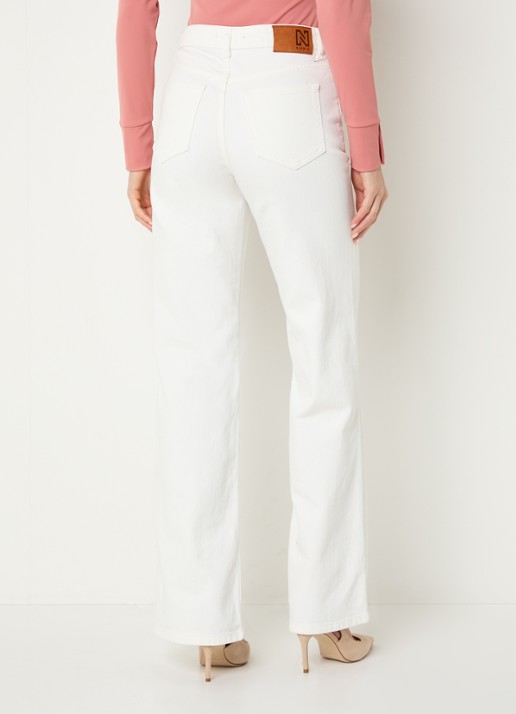 NIKKIE Orleans high waist flared leg jeans met gekleurde wassing - achterkant wit