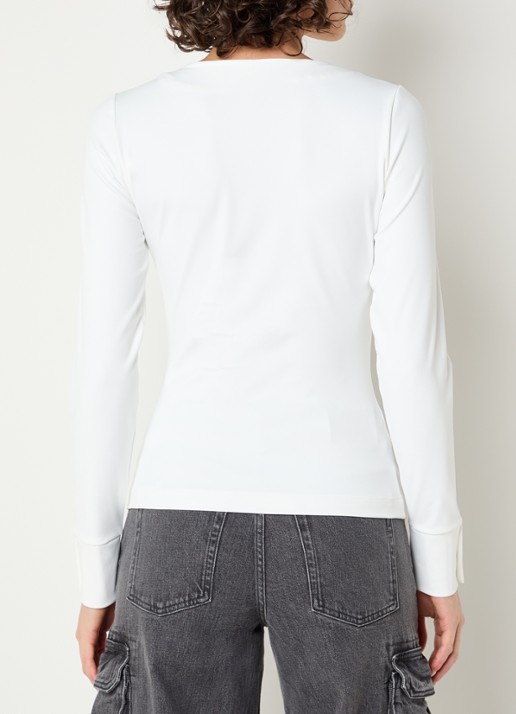 NIKKIE Oshawa top met ronde hals - achterkant 4 wit