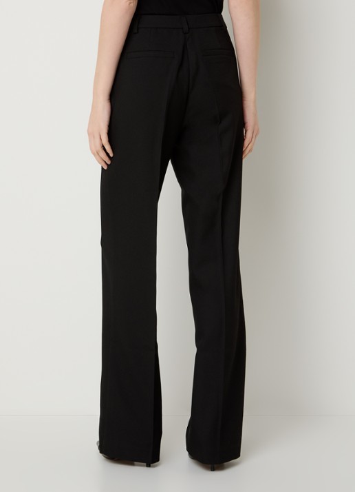 NIKKIE Oulu mid waist straight fit pantalon met steekzakken - achterkant 4 zwart