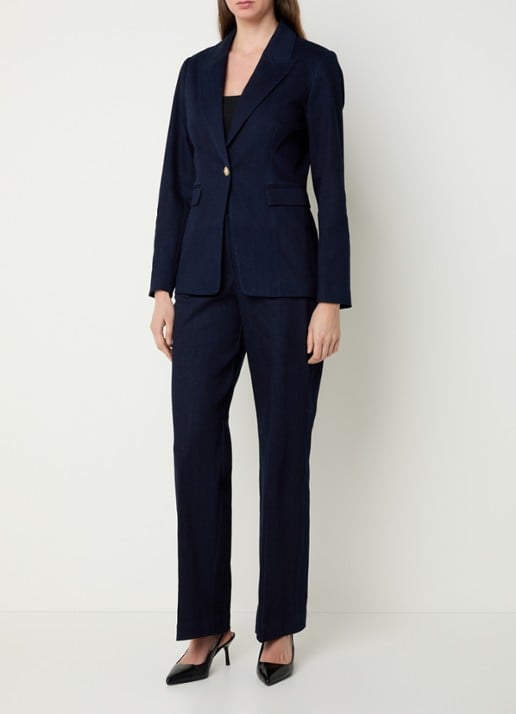 NIKKIE Oviedo blazer met klepzakken - voorkant 3 donkerblauw