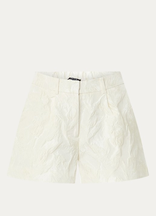 NIKKIE Pamona high waist straight fit korte broek met steekzakken - voorkant 2 creme