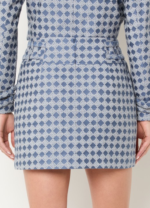 NIKKIE Parole minirok met logoprint - achterkant 3 staalblauw