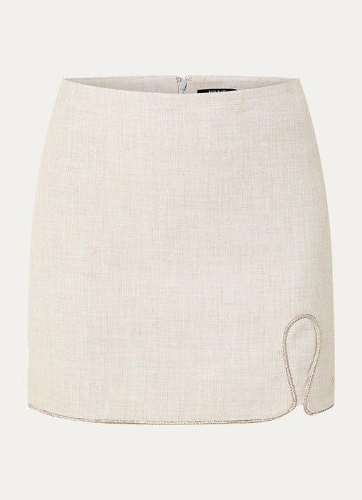 NIKKIE Pateete mini rok met strass - voorkant creme