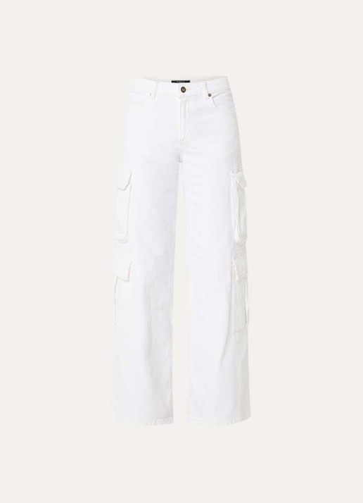 NIKKIE Patras high waist straight leg jeans met gekleurde wassing - voorkant wit