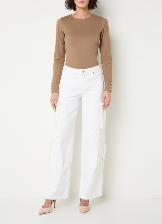 NIKKIE Patras high waist straight leg jeans met gekleurde wassing - voorkant 2 wit