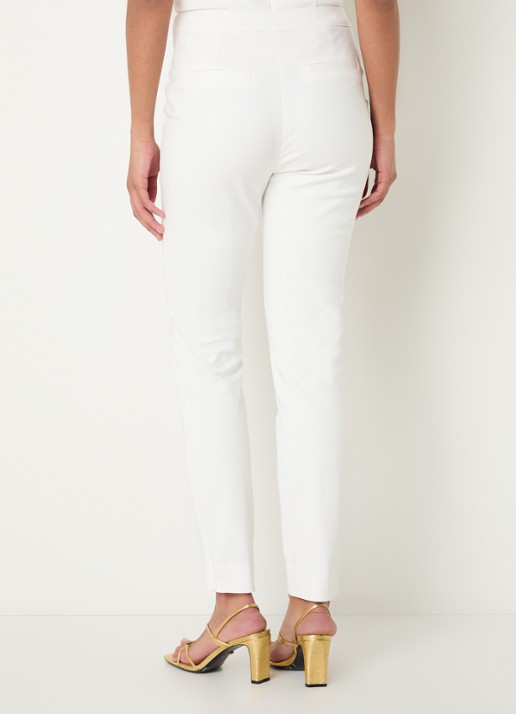 NIKKIE Peoria high waist slim fit pantalon met persplooi - achterkant wit