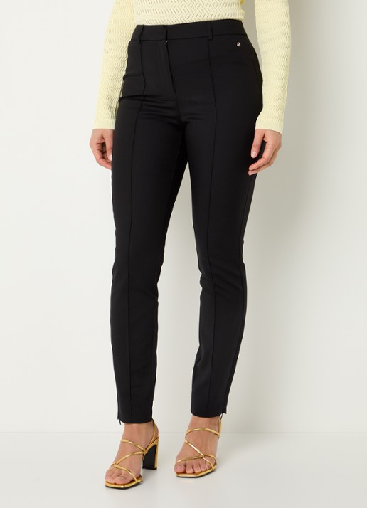 NIKKIE Peoria high waist slim fit pantalon met persplooi