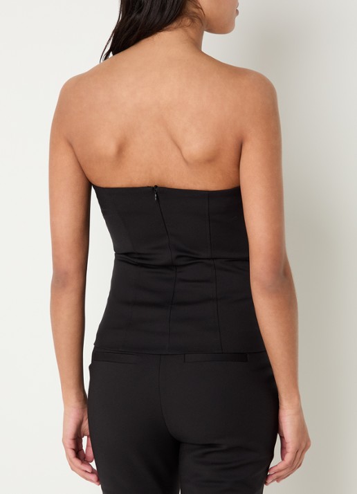 NIKKIE Peoria strapless top met logo - achterkant 4 zwart