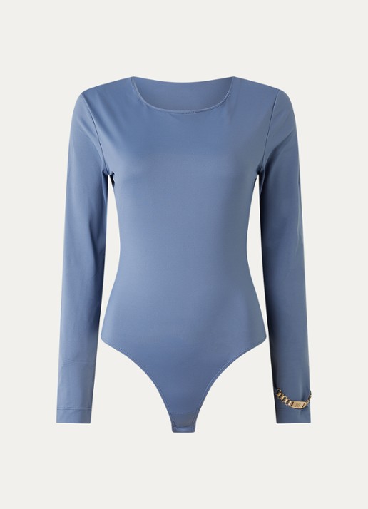 NIKKIE Pinole body met ronde hals - voorkant 2 staalblauw