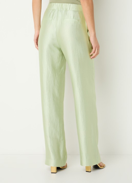 NIKKIE Polarmar high waist straight fit pantalon met steekzakken - achterkant lichtgroen