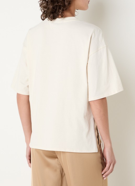 NIKKIE Ramsgate T-shirt met logo - achterkant 4 creme