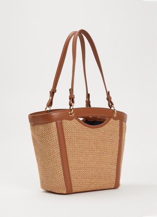 NIKKIE Reasi shopper met logo - achterkant camel