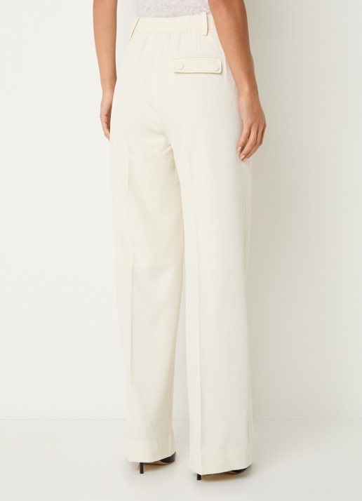NIKKIE Reims high waist straight fit pantalon met steekzakken - achterkant 4 creme