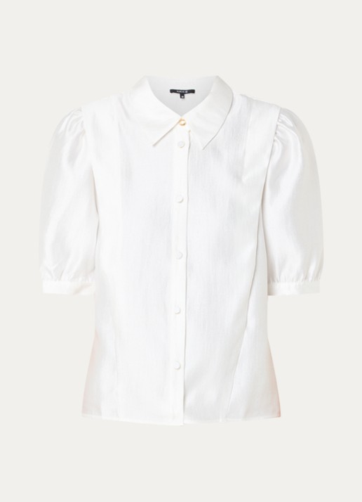 NIKKIE Relizane blouse met plooidetail - voorkant 2 wit