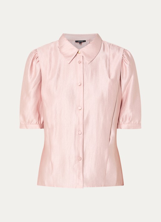 NIKKIE Relizane blouse met plooidetail - voorkant roze