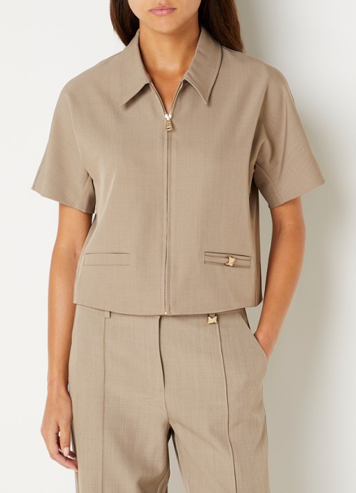 NIKKIE Reno cropped blouse - detail zand