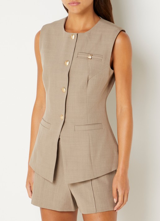 NIKKIE Reno gilet met paspelzakekn