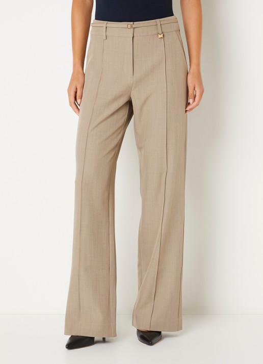 NIKKIE Reno high waist loose fit pantalon met steekzakken - detail 2 zand