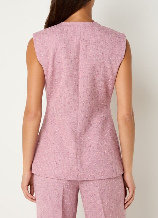 NIKKIE Reza gilet met tweed-look - achterkant 2 roze