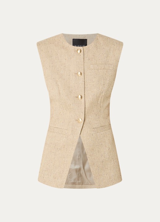 NIKKIE Reza gilet met tweed-look