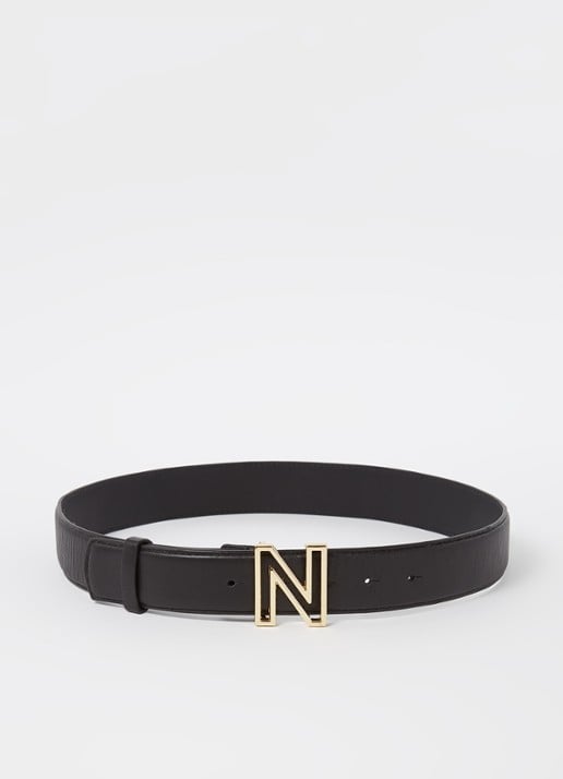 NIKKIE Riem van leer met logo
