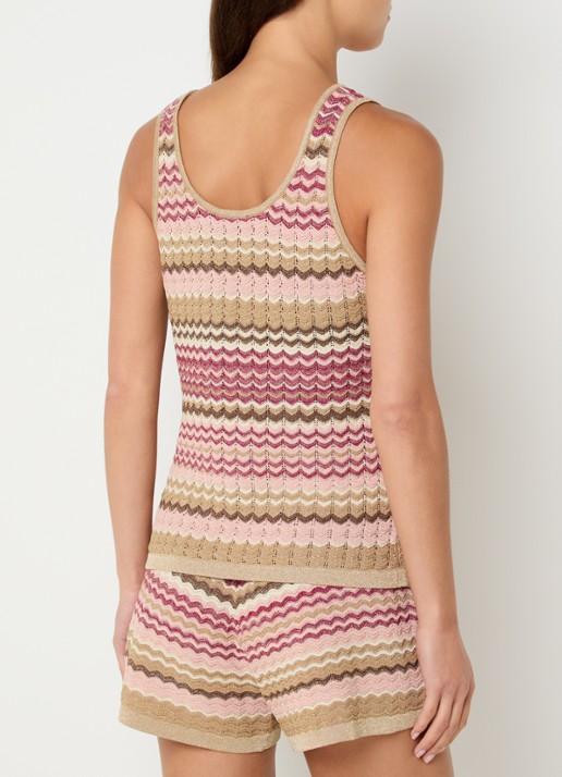 NIKKIE Rio top met metallic finish - achterkant 3 beige